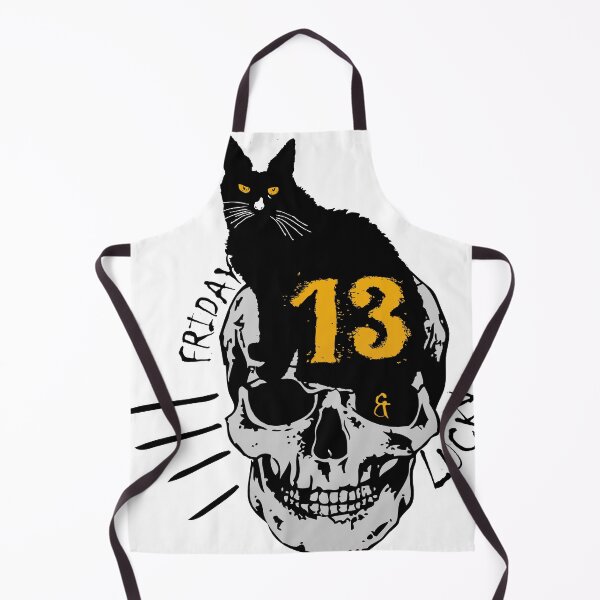 Item preview, skull black cat 13 lucky number tattoo designed and sold by Achille3777.