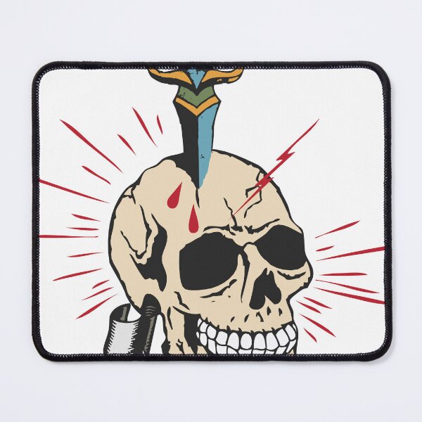 Item preview, skull dagger death reminds man of his finitude banner knife old school designed and sold by Achille3777.