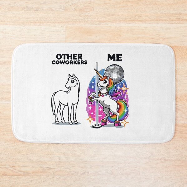 Item preview, Other Coworkers And Then There's Me Rainbow Unicorn Pole Dancing Disco designed and sold by TeesYouWant.