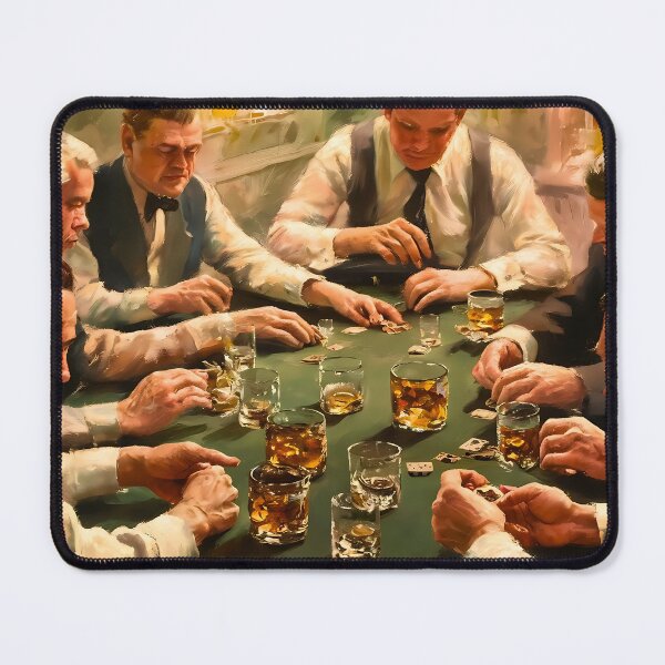 Item preview, Poker Night Wall Art Poster: Vintage Card Game and Whiskey Scene designed and sold by Evelyn's Walls.