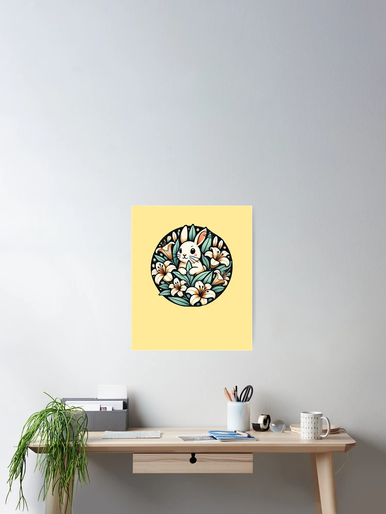 Thumbnail 2 of 3, Poster, Spring Bunny Rabbit designed and sold by FrictionMaxxing.