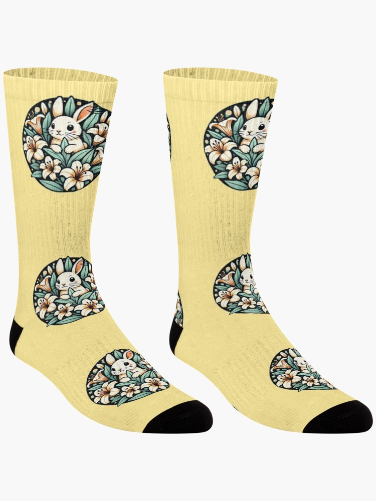 Thumbnail 3 of 5, Socks, Spring Bunny Rabbit designed and sold by FrictionMaxxing.