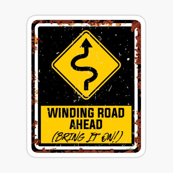 Item preview, Winding Road Ahead Bring It On! Motorcycle Sticker T-Shirt 01 designed and sold by OuterShellUK.