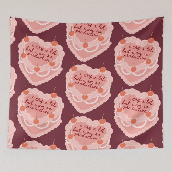 Item preview, I cry a lot, but I am so productive vintage cake designed and sold by EllesBellesArt.