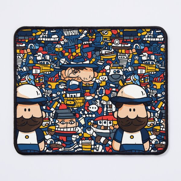 Item preview, Playful nautical patterns with sailboats and sailors designed and sold by Piotrek0001.