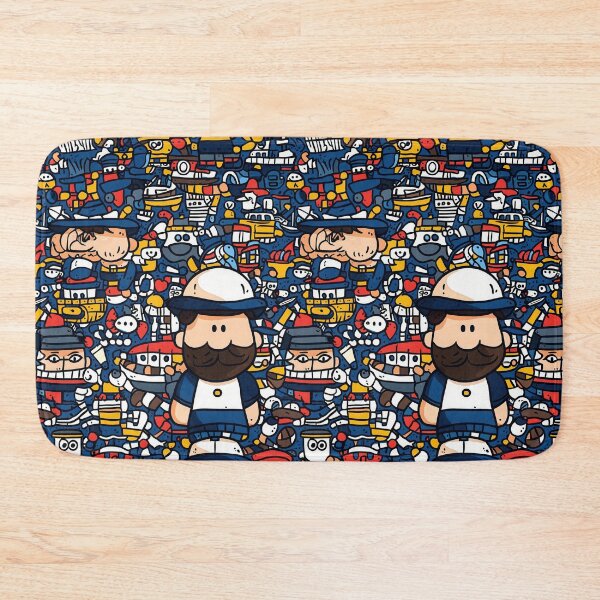 Item preview, Playful nautical patterns with sailboats and sailors designed and sold by Piotrek0001.