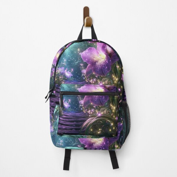 Item preview, Enchanted Path with Glowing Purple Flowers designed and sold by Cris888.
