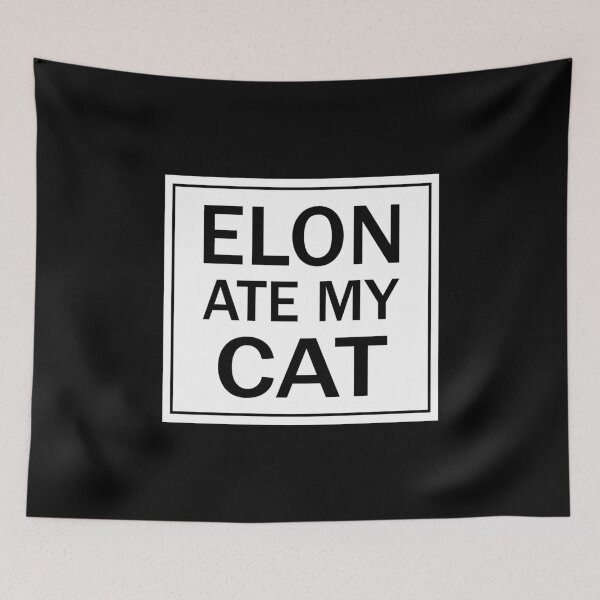 Item preview, Elon Ate My Cat Tesla Bumper Funny designed and sold by PixVib.