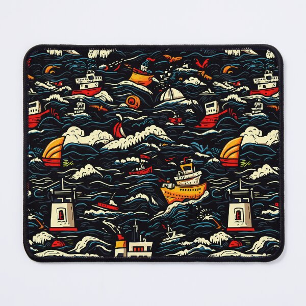 Item preview, Playful maritime patterns with colorful sailboats and waves designed and sold by Piotrek0001.