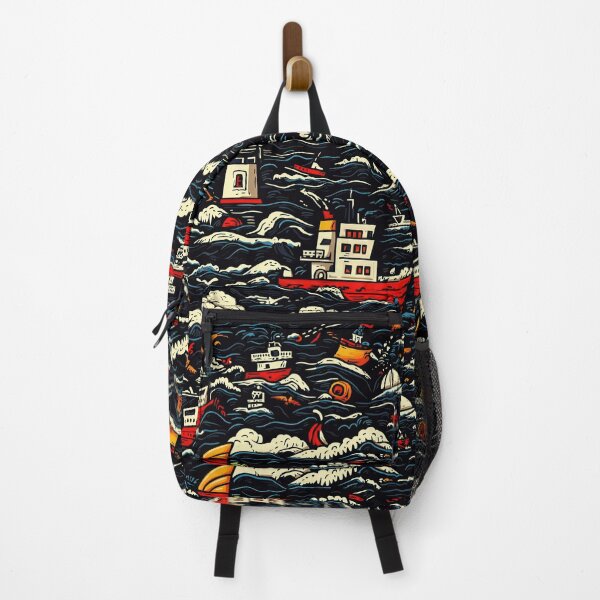 Item preview, Playful maritime patterns with colorful sailboats and waves designed and sold by Piotrek0001.