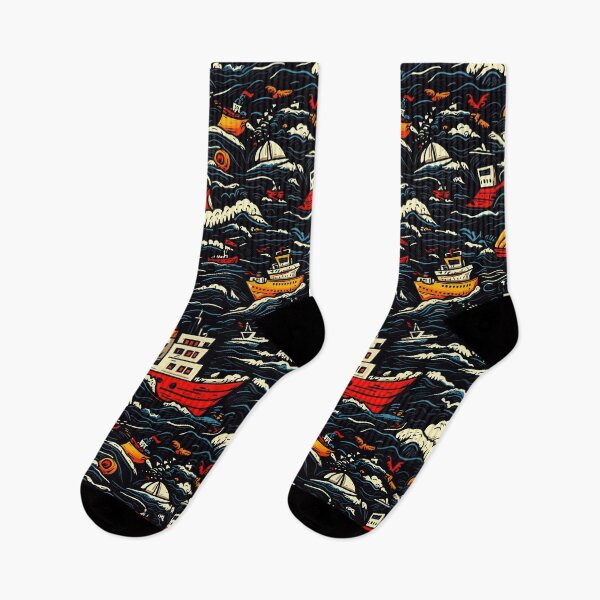 Item preview, Playful maritime patterns with colorful sailboats and waves designed and sold by Piotrek0001.