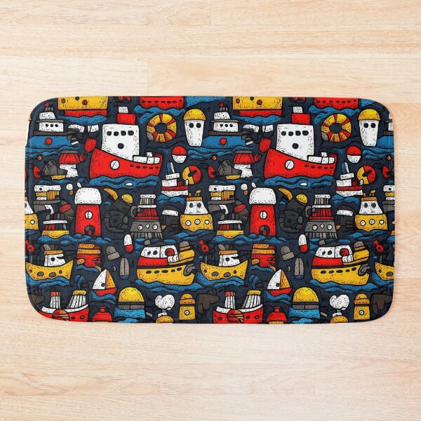 Item preview, Nautical-themed patterns with ships, waves, and sailors designed and sold by Piotrek0001.