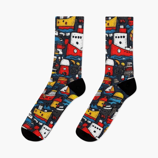 Item preview, Nautical-themed patterns with ships, waves, and sailors designed and sold by Piotrek0001.