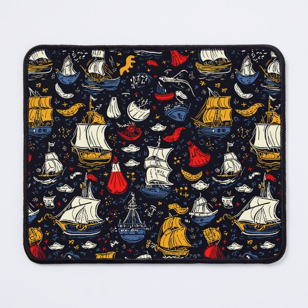 Item preview, Dynamic sea patterns with ships, anchors, and waves designed and sold by Piotrek0001.