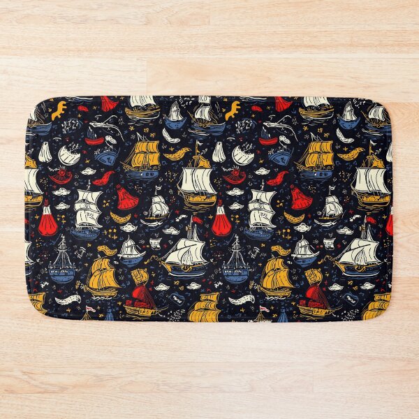 Item preview, Dynamic sea patterns with ships, anchors, and waves designed and sold by Piotrek0001.
