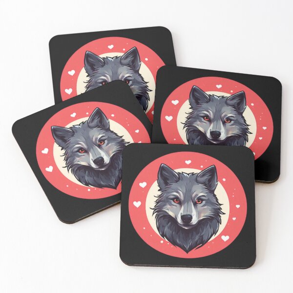 Item preview, Wolf Art with Hearts designed and sold by Planetporridge.