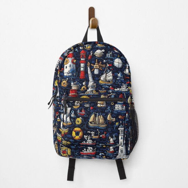 Item preview, Sea-themed illustrations with cartoon boats and waves designed and sold by Piotrek0001.