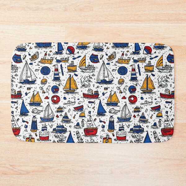Item preview, Coastal-inspired patterns with colorful maritime elements designed and sold by Piotrek0001.
