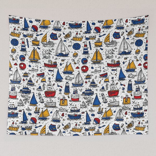 Item preview, Coastal-inspired patterns with colorful maritime elements designed and sold by Piotrek0001.