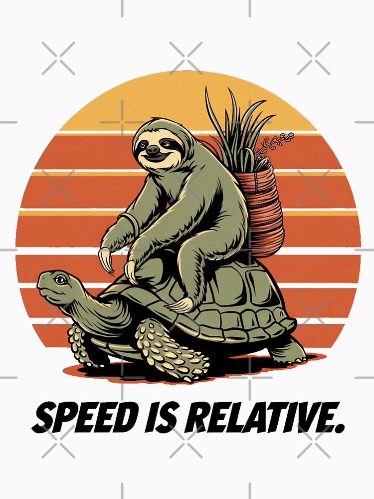 Thumbnail 7 of 7, Classic T-Shirt, Sloth on the Go , speed is relative designed and sold by Coollzone.