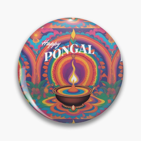 Item preview, Vibrant Pongal Festival Design - Flame Diya & Rangoli Patterns designed and sold by InspiredCreatives.