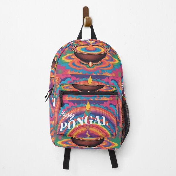 Item preview, Vibrant Pongal Festival Design - Flame Diya & Rangoli Patterns designed and sold by InspiredCreatives.