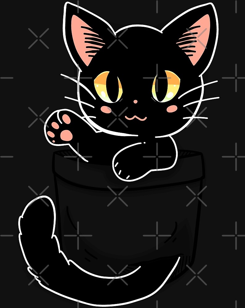 Pocket Süße Schwarze Katze Von Techranova Redbubble