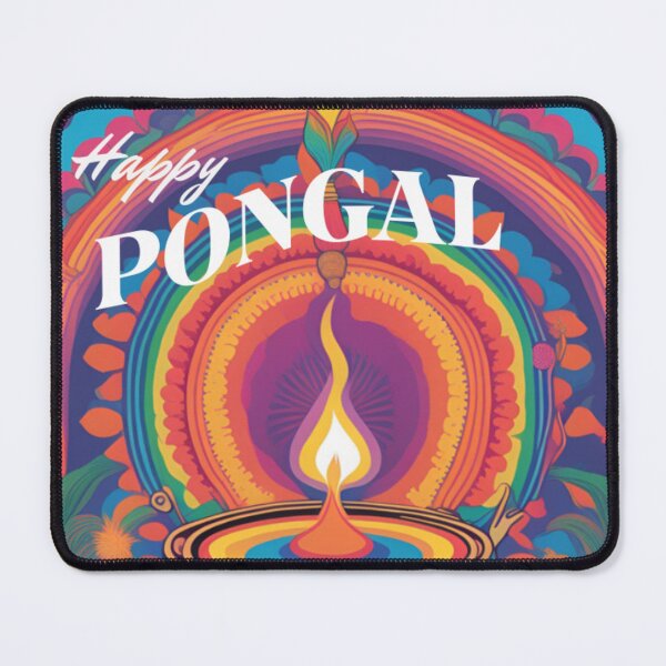 Item preview, Vibrant Pongal Festival Design - Flame Diya & Rangoli Patterns designed and sold by InspiredCreatives.