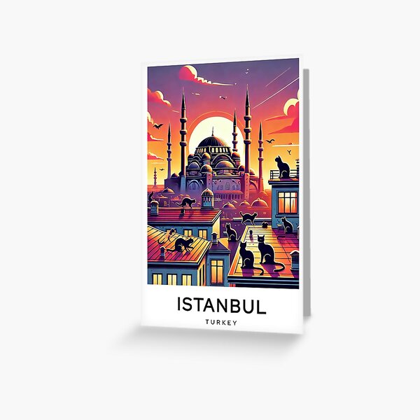 Item preview, Istanbul Turkey Cats Digital Art TravelPoster designed and sold by TravelMarvel.