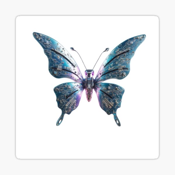 Digital Butterfly Effect: Transformation Through Automation Sticker