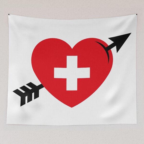 Item preview, Heart - Swiss Cross - Arrow (I Love Switzerland / 2C) designed and sold by MrFaulbaum.