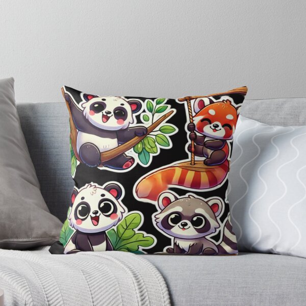 Item preview, Panda mapache y panda rojo en el patio de recreo designed and sold by DamioPolArt.