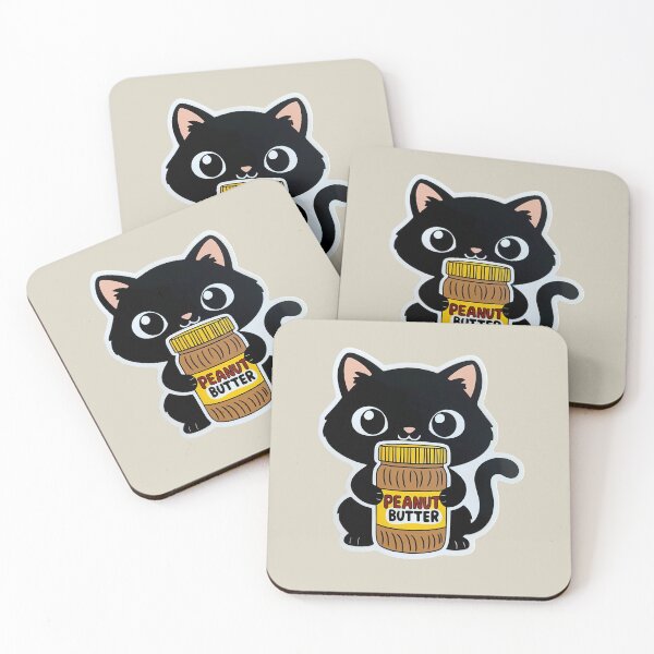 Item preview, Black Cat having Peanut Butter| Nutty Buddy Spread | Gobble Gala  designed and sold by Kids GobbleGala.