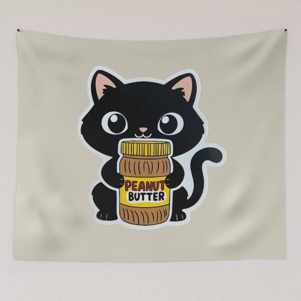 Item preview, Black Cat having Peanut Butter| Nutty Buddy Spread | Gobble Gala  designed and sold by Kids GobbleGala.