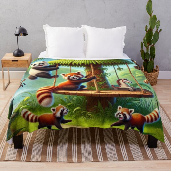Item preview, Panda mapache y panda rojo: parque de juegos en la jungla designed and sold by DamioPolArt.
