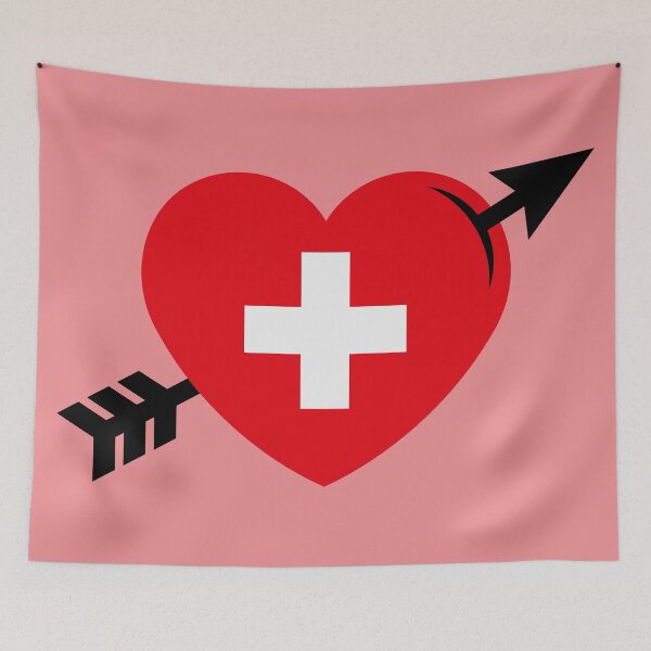 Item preview, Heart - Swiss Cross - Arrow (I Love Switzerland / 3C) designed and sold by MrFaulbaum.