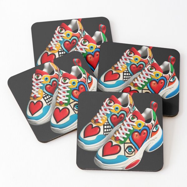 Item preview, Miró-Inspired Valentine's Day Abstract Expressionist Sneakers Reloaded Premium Trendy Best Gift designed and sold by Imaginarium of Chaos falcon88 .