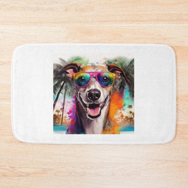 Item preview, greyhound on vacation designed and sold by Zarek-pixel-paws.