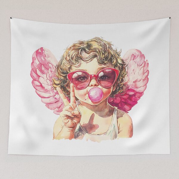 Item preview, Retro Cupid Blowing Bubble Gum designed and sold by kjanedesigns.