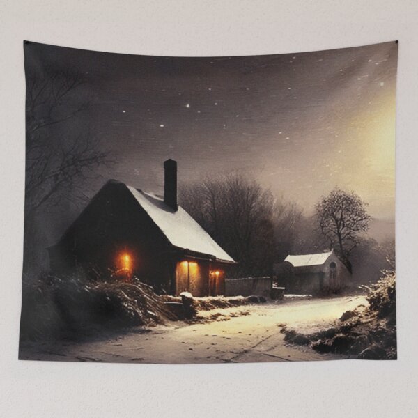 Item preview, Countryside in Winter Landscape | Vintage Landscape | Landscape Artwork | Realistic Landscape Art | Vintage Art designed and sold by UnhingedBird.