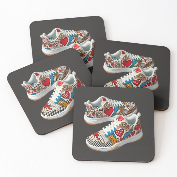 Item preview, Miró-Inspired Valentine's Day Surrealist Sneakers Reloaded Premium Trendy Best Gift designed and sold by Imaginarium of Chaos falcon88 .
