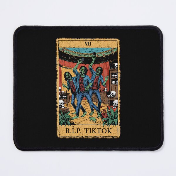 Item preview, Funny Social Media RIP TikTok Zombie Tarot Card Art designed and sold by Mystikos Art.