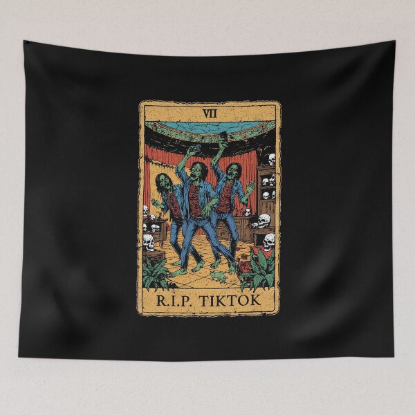 Item preview, Funny Social Media RIP TikTok Zombie Tarot Card Art designed and sold by Mystikos Art.
