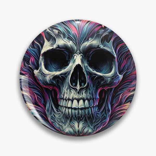 Item preview, Skull with multi coloured flames  designed and sold by GingaDesigns.