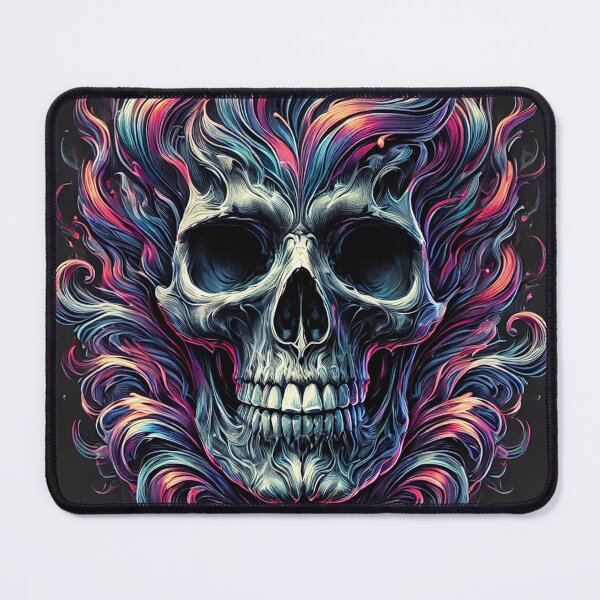 Item preview, Skull with multi coloured flames  designed and sold by GingaDesigns.
