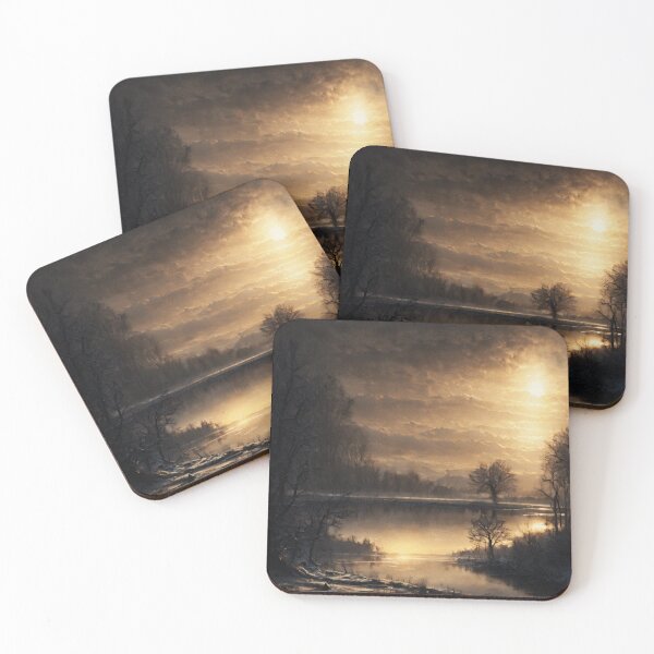Item preview, Frozen Lake in Winter Landscape | Vintage Landscape | Landscape Artwork | Realistic Landscape Art | Vintage Art designed and sold by UnhingedBird.
