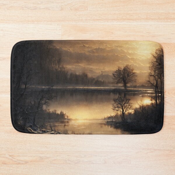 Item preview, Frozen Lake in Winter Landscape | Vintage Landscape | Landscape Artwork | Realistic Landscape Art | Vintage Art designed and sold by UnhingedBird.