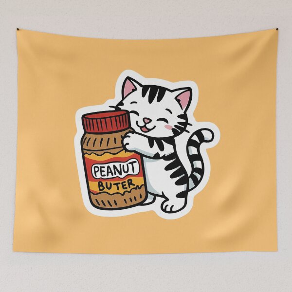 Item preview, Cat having Peanut Butter| Nutty Buddy Spread | Gobble Gala  designed and sold by Kids GobbleGala.