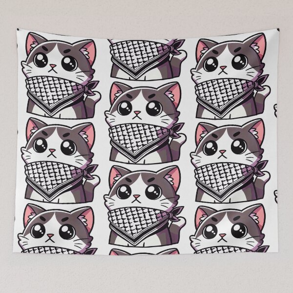 Item preview, Dignified cat wearing the keffiyeh designed and sold by FreshArtFusion.