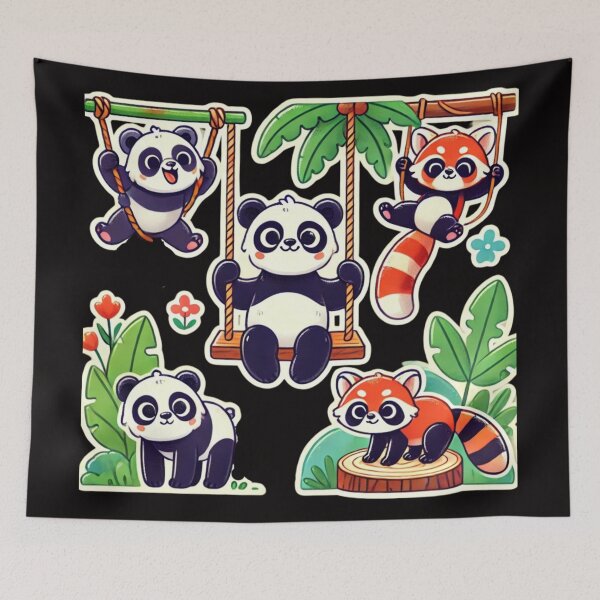 Item preview, Cute Panda and Red Panda - the playground designed and sold by DamioPolArt.